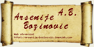 Arsenije Božinović vizit kartica